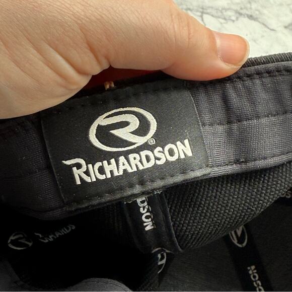 Richardson Black Cap with White Logo. Football Referee Hat. Size LG/XL. - Picture 5 of 8